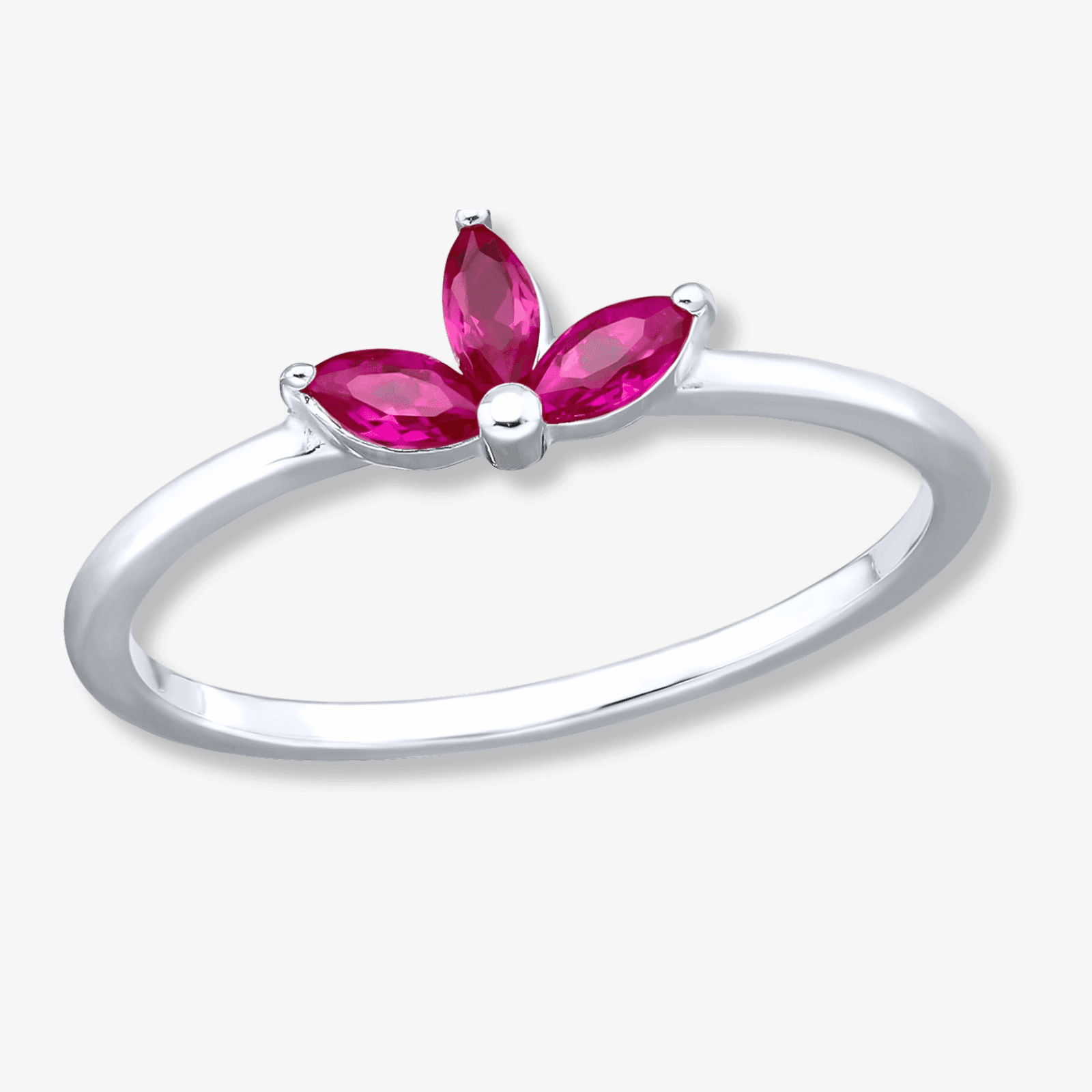 Inel din Argint Pink Flower - DivaSilver