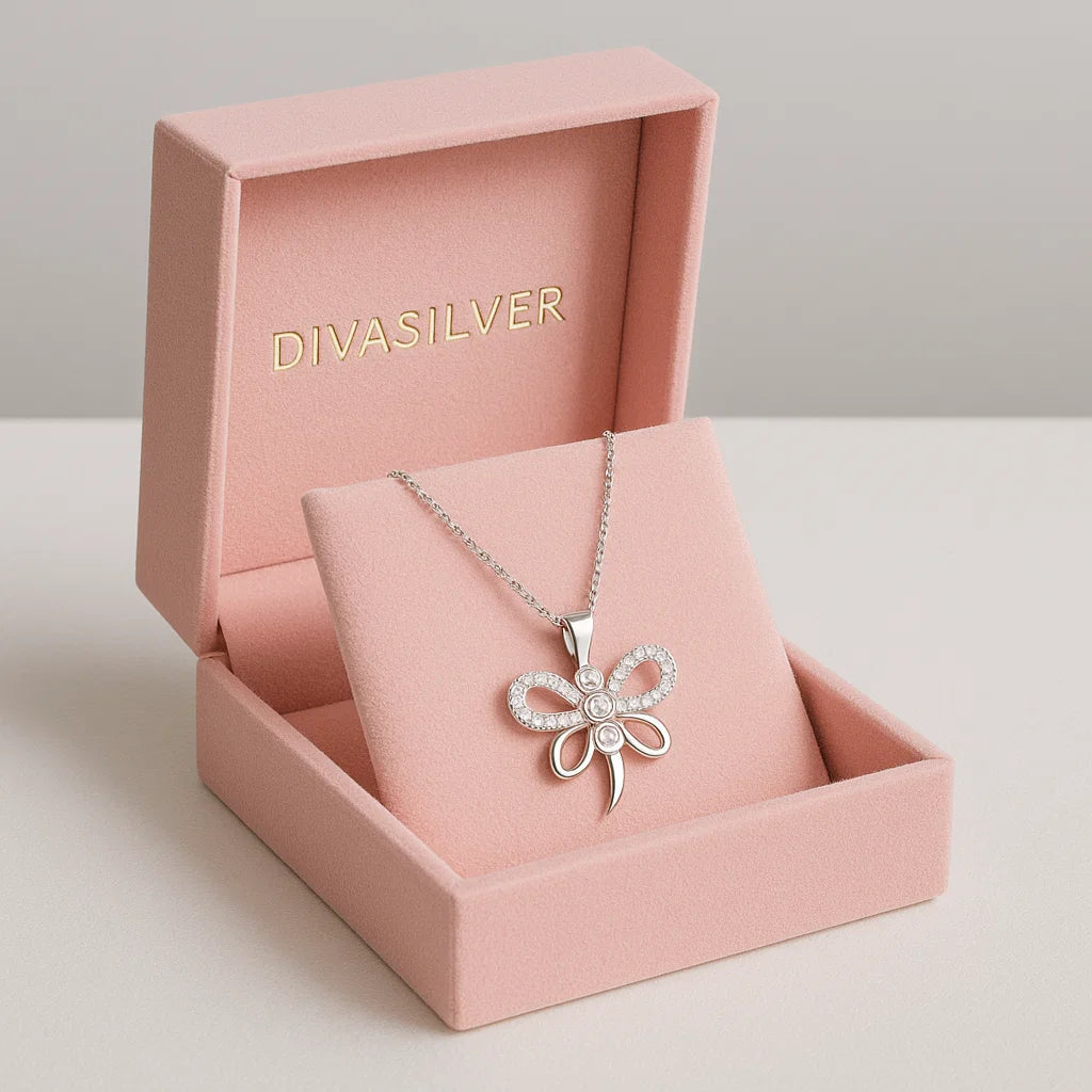 Colier din Argint Crystal Butterfly - DivaSilver