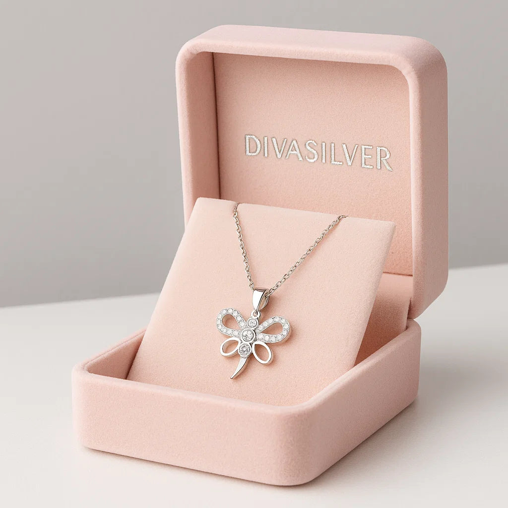 Colier din Argint Crystal Butterfly - DivaSilver