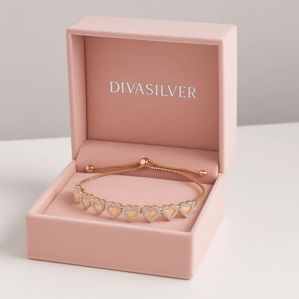Bratara din Argint Rose Hearts - DivaSilver