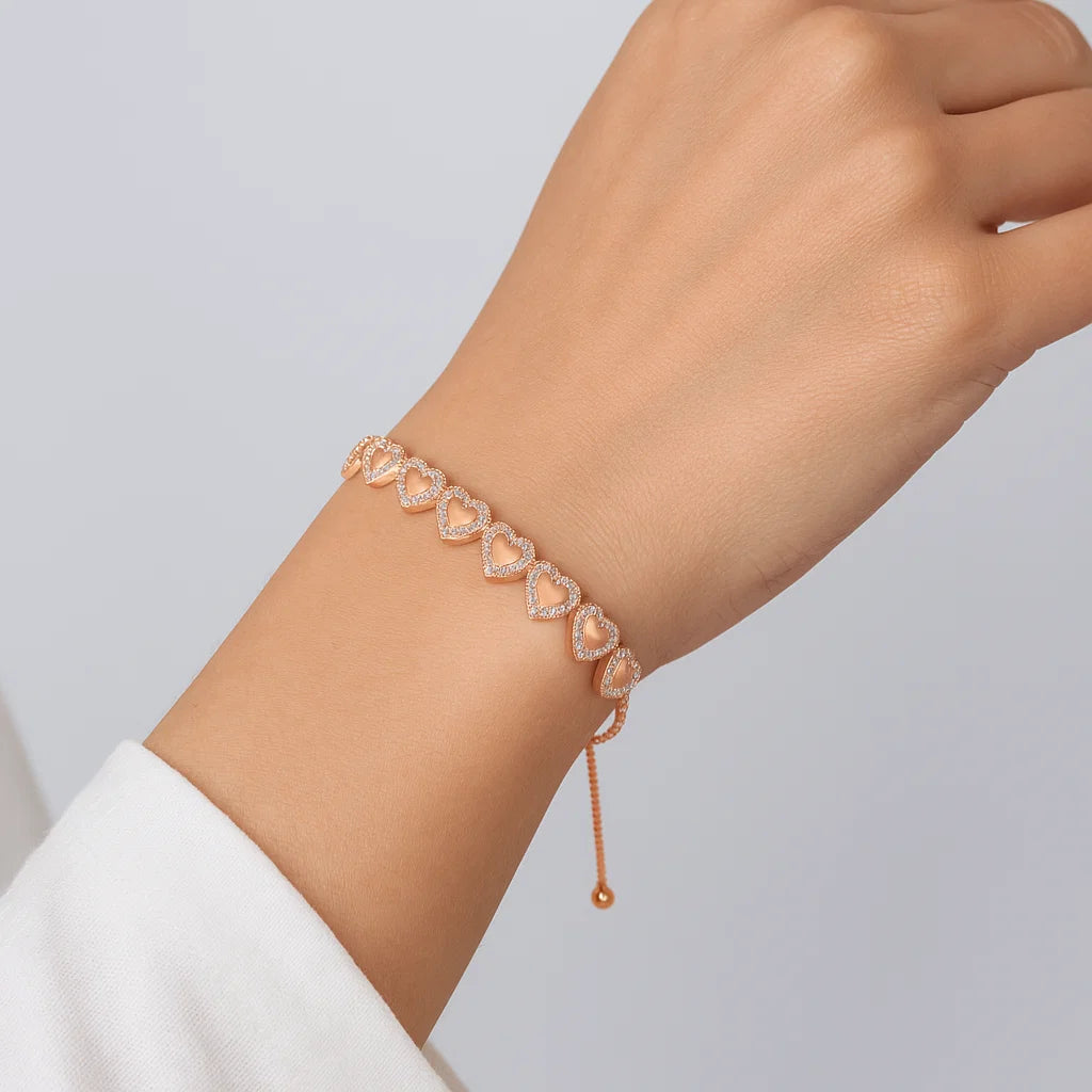 Bratara din Argint Rose Hearts - DivaSilver