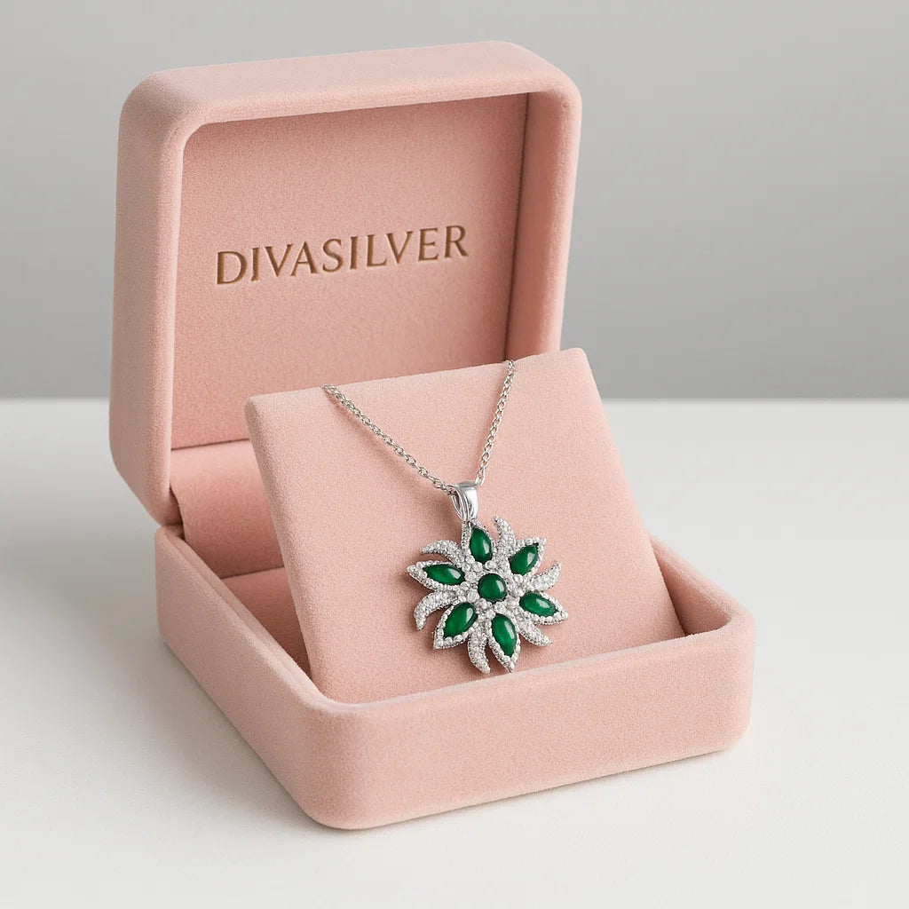 Colier din Argint Mystic Green - DivaSilver