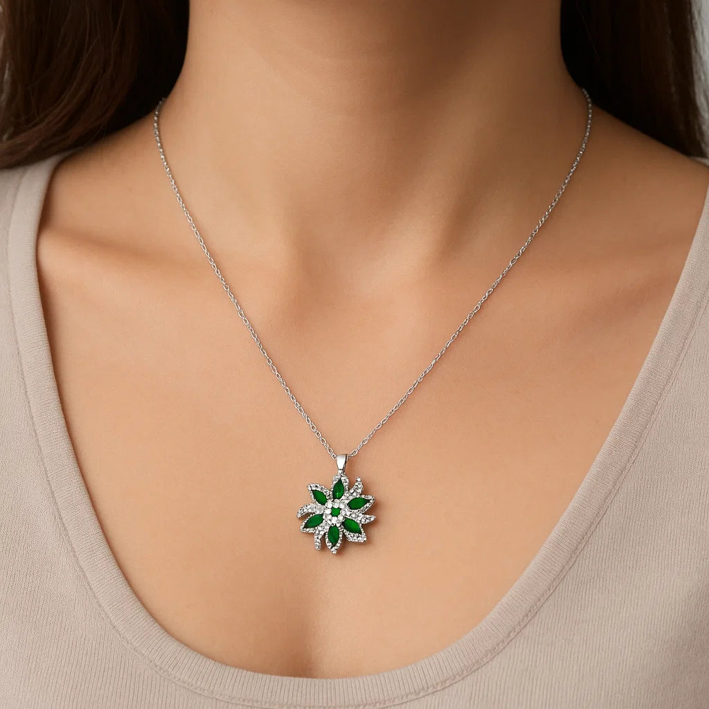 Colier din Argint Mystic Green - DivaSilver