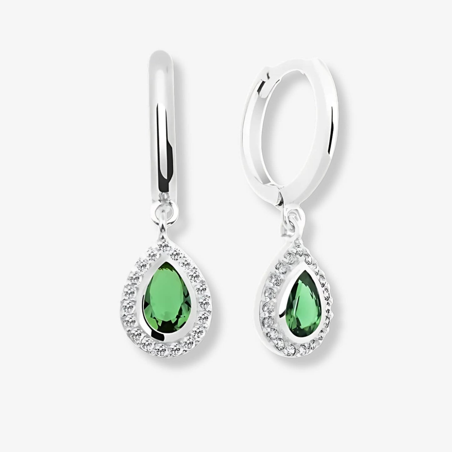 Cercei din Argint Green Halo