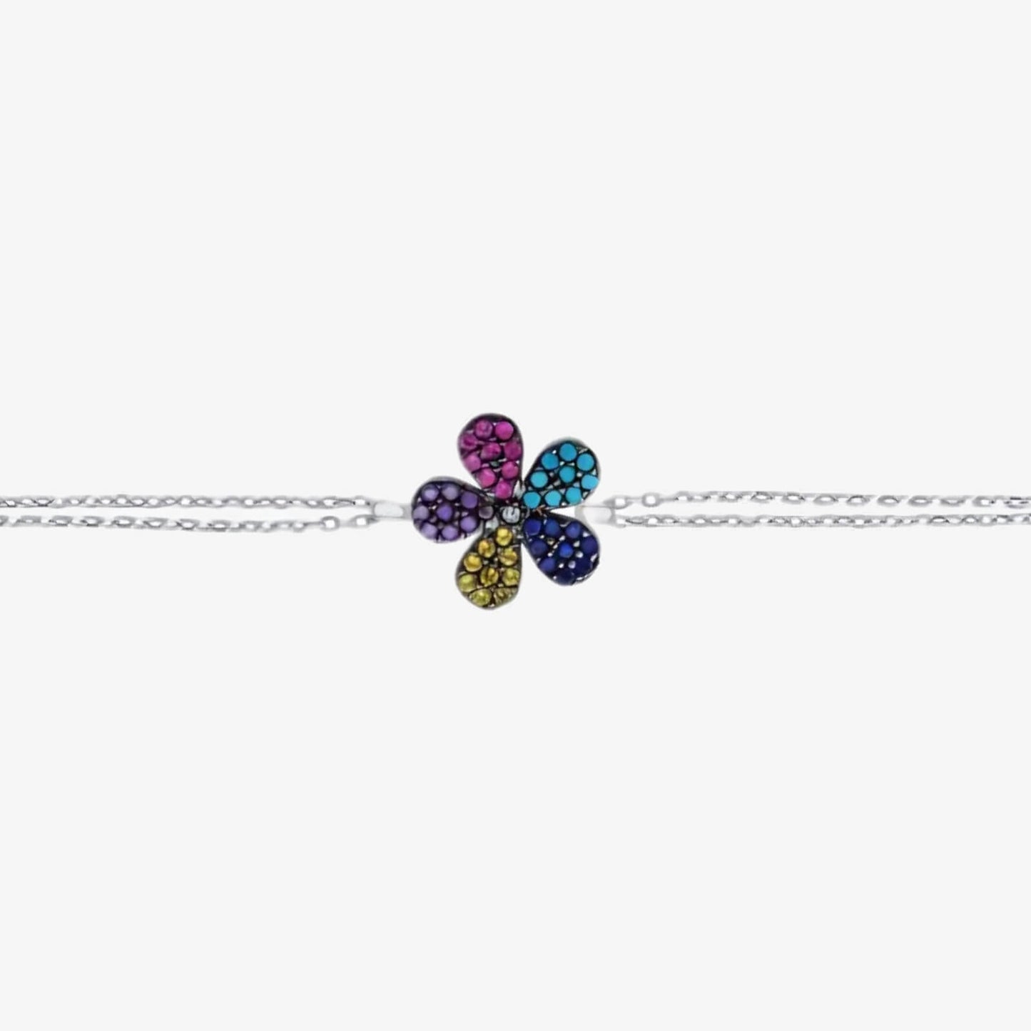 Bratara din Argint Rainbow Flower