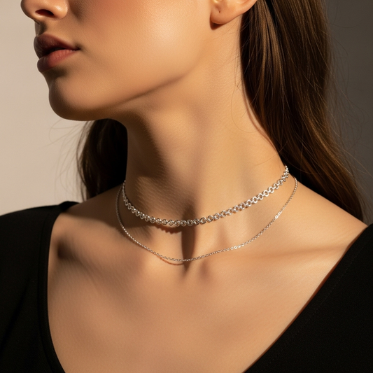 Choker din argint: alegere, proporții și layering