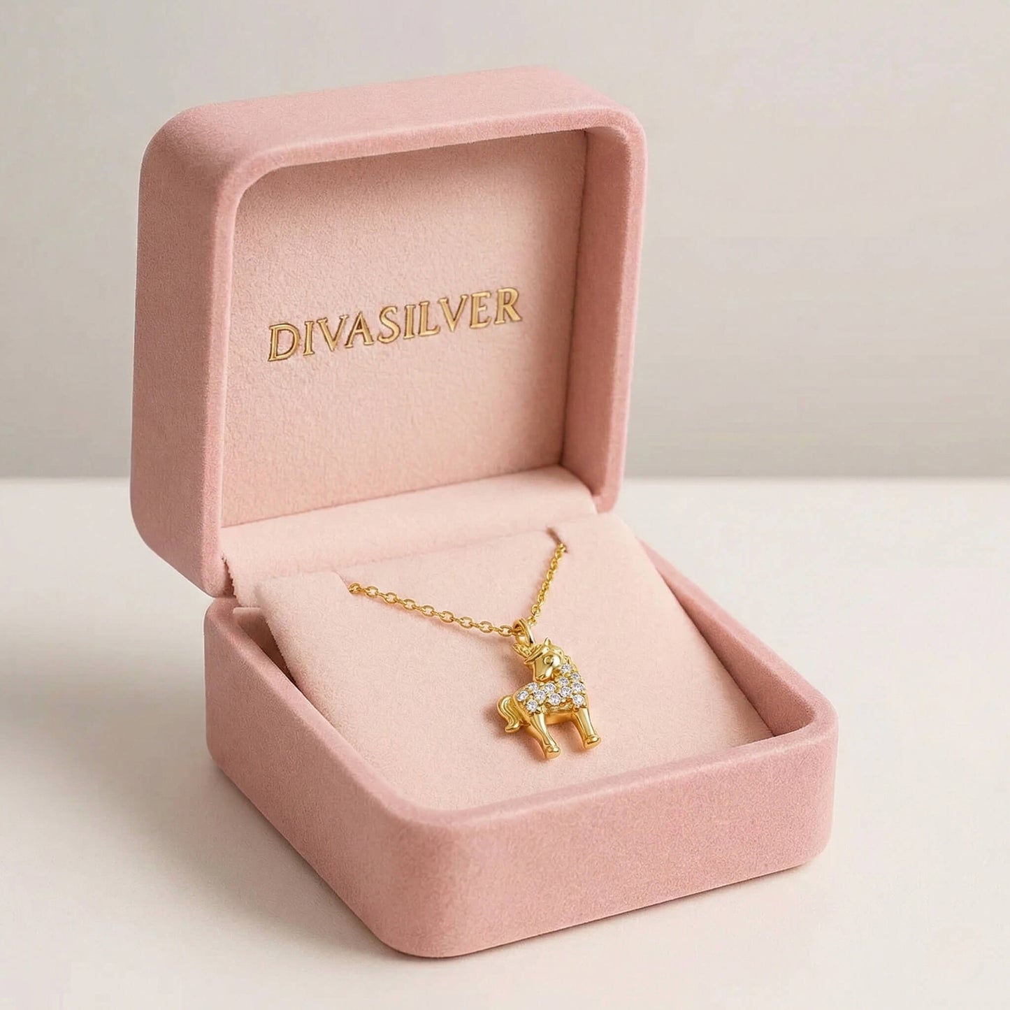 Colier din Argint Golden Unicorn