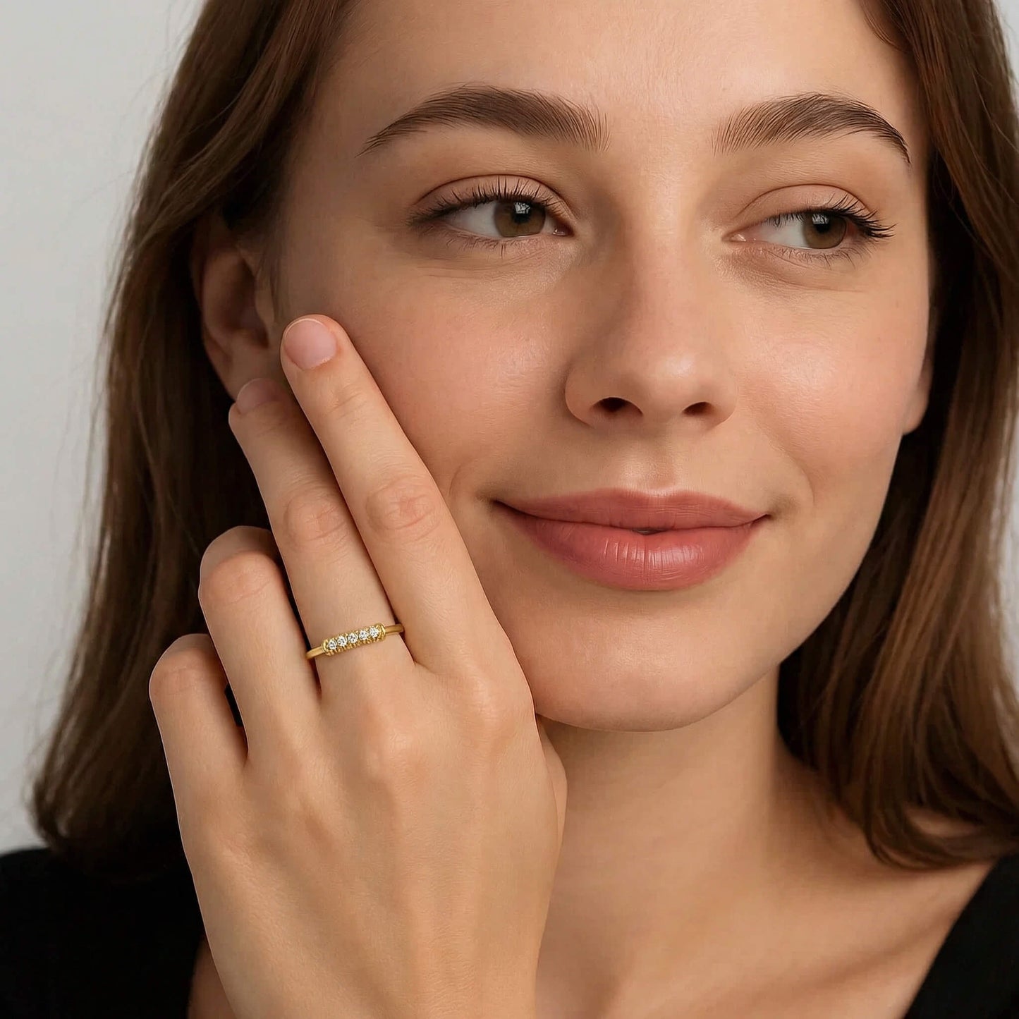 Inel din Argint Golden Crystal