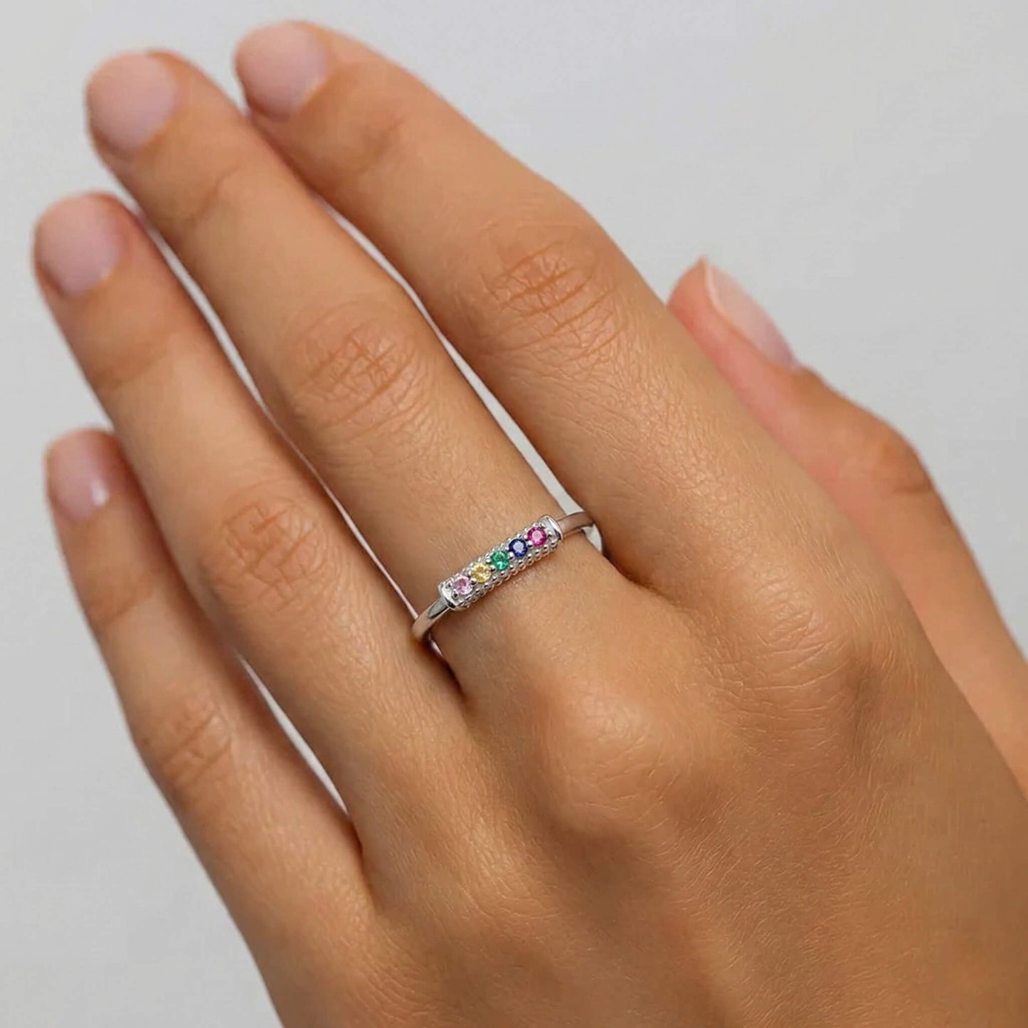 Inel din Argint Rainbow Crystal