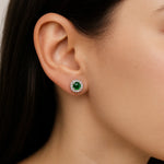 Cercei din Argint Emerald Halo