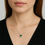 Colier din Argint Emerald Halo