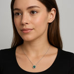 Colier din Argint Emerald Halo