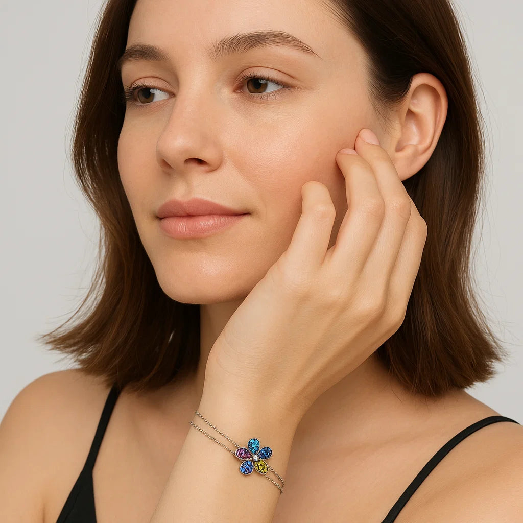 Bratara din Argint Rainbow Flower