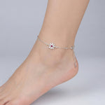 Bratara de picior din Argint Pink Flower