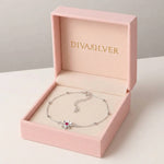 Bratara de picior din Argint Pink Flower