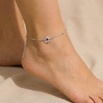 Bratara de picior din Argint Pink Flower