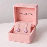 Cercei din Argint Pink Crystal Drop - prezentare 3
