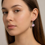 Cercei din Argint Pink Crystal Drop - prezentare 4