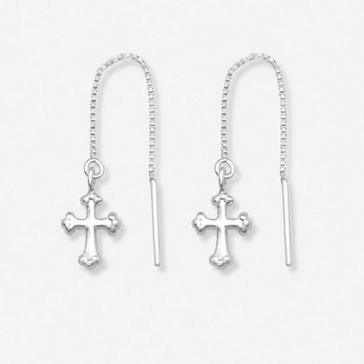 Cercei din Argint Silver Cross pe fundal gri