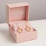 Cercei din Argint Golden Beaded Heart - prezentare 2
