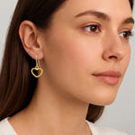 Cercei din Argint Golden Beaded Heart - prezentare 4