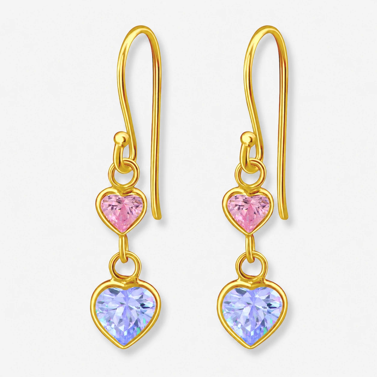 Cercei din Argint Pastel Hearts pe fundal gri