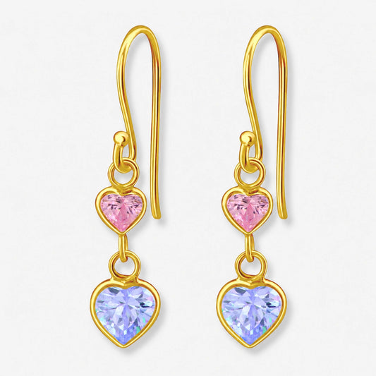 Cercei din Argint Pastel Hearts pe fundal gri