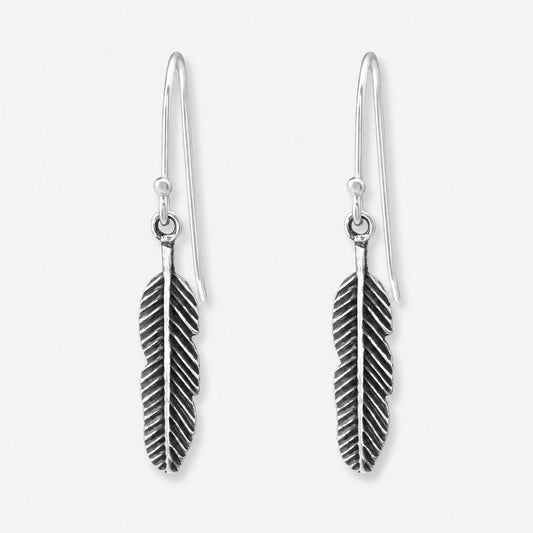 Cercei din Argint Feather pe fundal gri