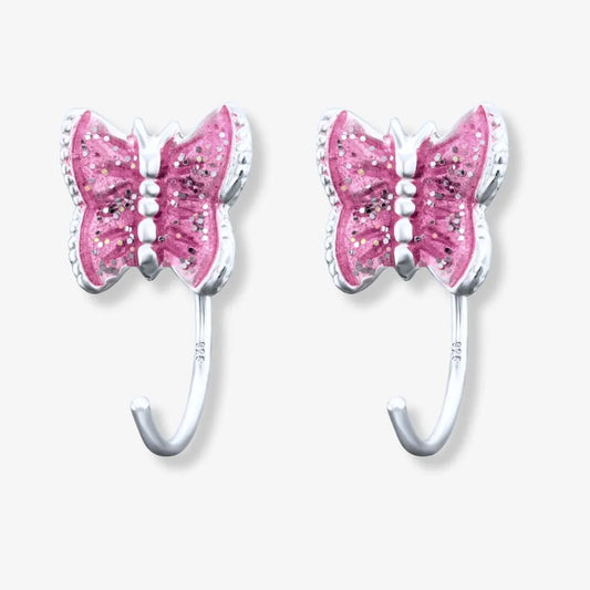 cercei din argint pink butterfly fluture