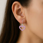 Cercei din Argint Pinky Heart