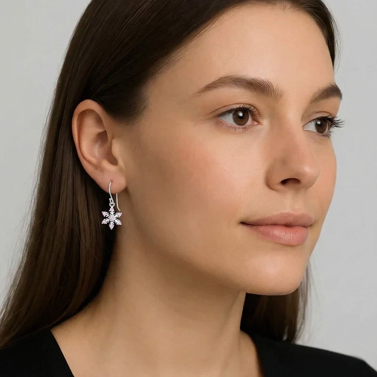 Cercei din Argint Pinky Snowflake
