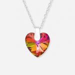 Colier din Argint Rainbow Heart pe fundal gri