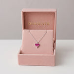 Colier din Argint Pink Crystal Heart - prezentare 3