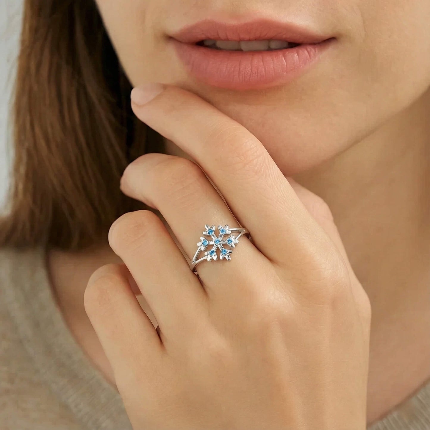 Inel din Argint Icy SnowFlake