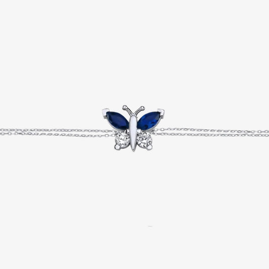 Bratara din Argint Blue & Pink Butterfly