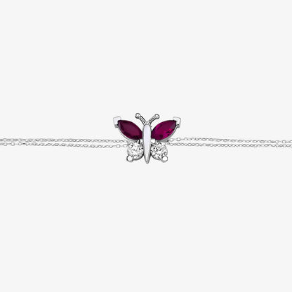 Bratara din Argint Blue & Pink Butterfly - DivaSilver