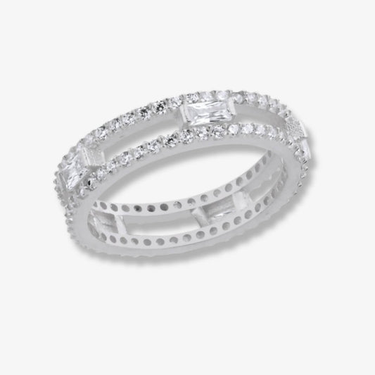 Inel din Argint Twin Diamonds