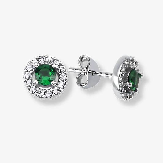 Cercei din Argint Emerald Halo